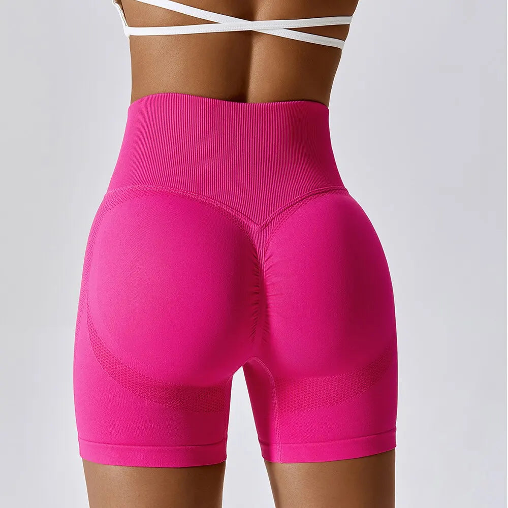 Shorts de sport sans couture pour femmes, vêtements de yoga, leggings de cyclisme, jogging, fitness, taille haute, push up, gym