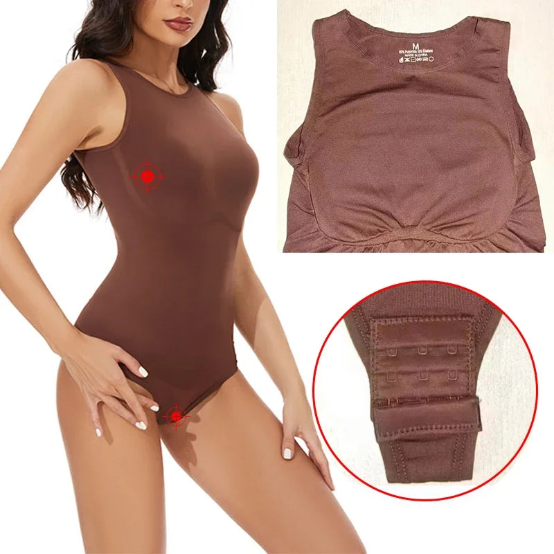 GUUDIA-trajes moldeadores de cuerpo con cuello Halter, Tanga con entrepierna abierta, moldeadores de cuerpo, Control de barriga, mono elástico sin copas