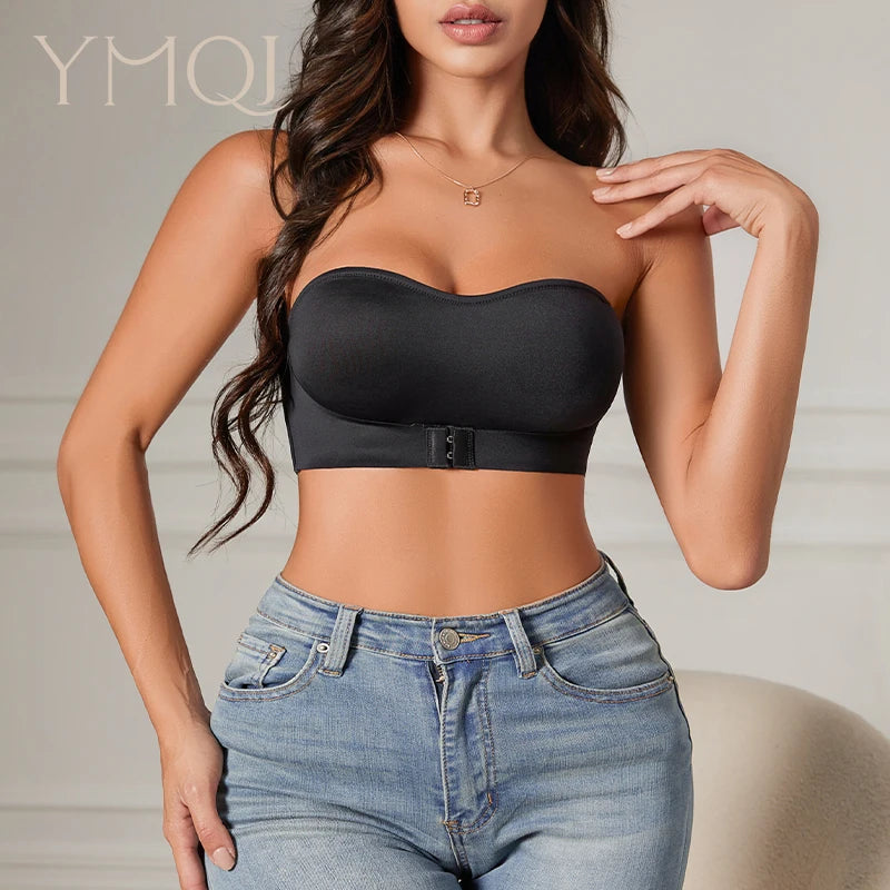paquet offre spéciale nouveau Design efficace antidérapant côté une pièce Bralette rembourré glace soie sans couture soutien-gorge sans bretelles pour les femmes